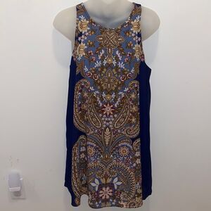 Ark n Co & Co Dress Tunic Top Shirt Paisley Blue NWT Small S